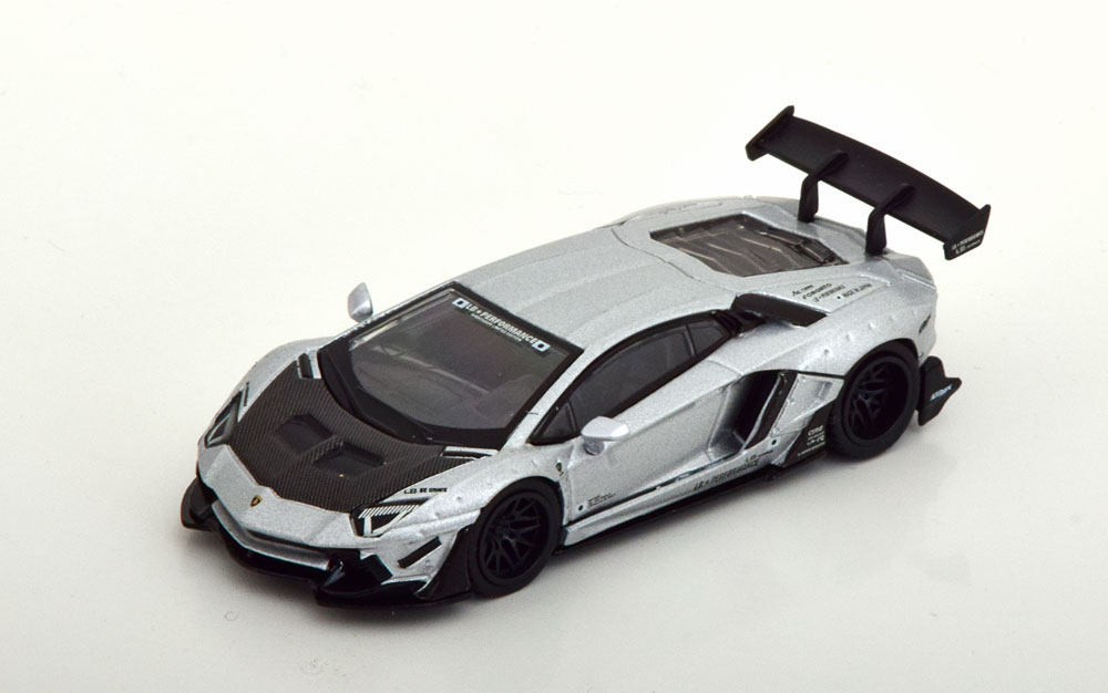 LAMBORGHINI AVENTADOR LB WORKS SILVER BLACK (ДЛИНА МОДЕЛИ 6-10 СМ)