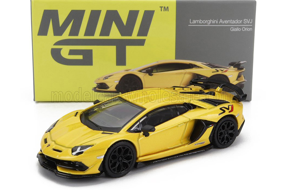 LAMBORGHINI AVENTADOR SVJ LHD (2018), YELLOW (ДЛИНА МОДЕЛИ 6-10 СМ)