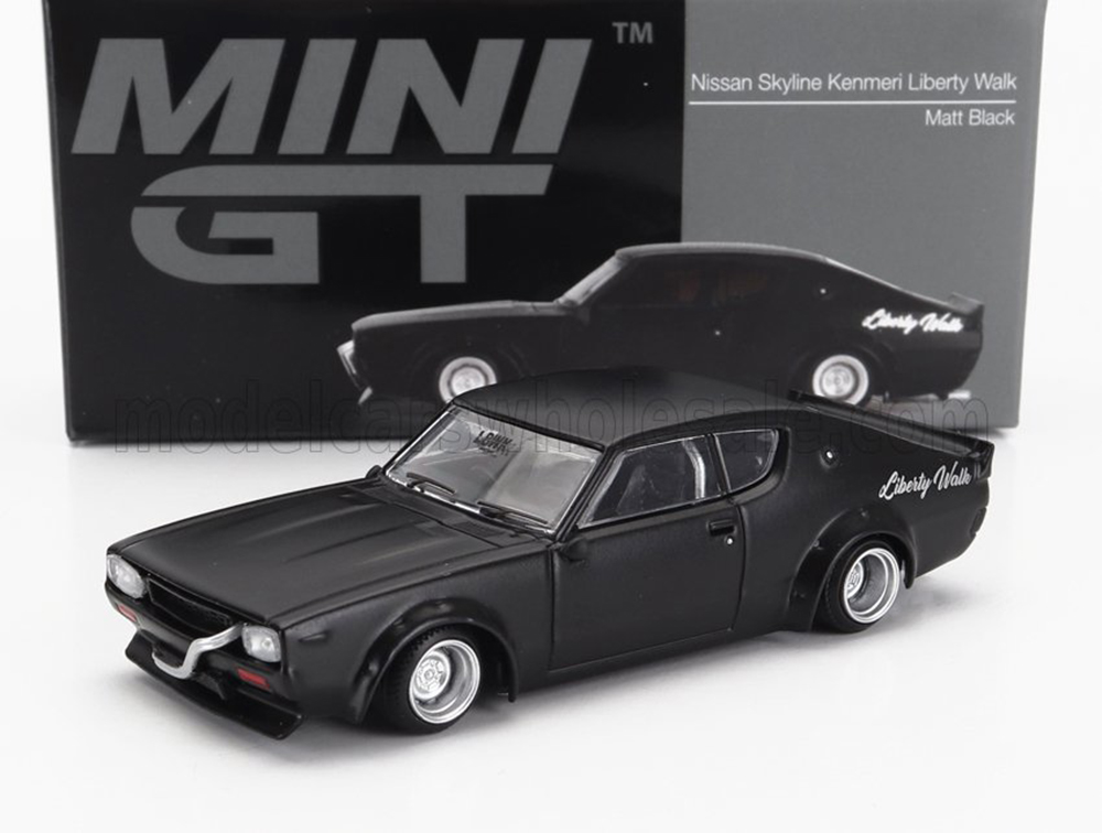 NISSAN SKYLINE KENMERI LIBERTY WALK 1994, MATT BLACK (ДЛИНА МОДЕЛИ 6-10 СМ)