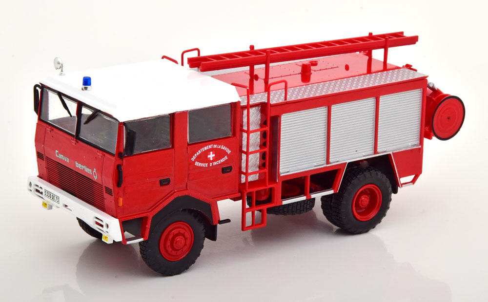 BERLIET GDB 4X4 SERVICE DINCENDIE FIRE ENGINE FRANCE RED WHITE SILVER