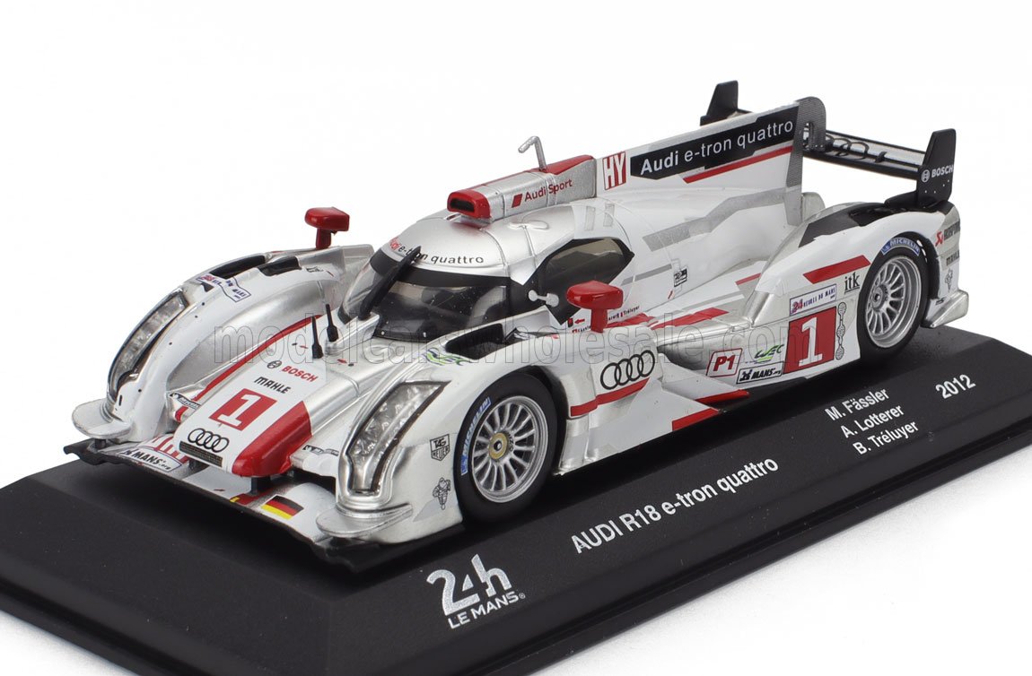 AUDI R18 E-TRON QUATTRO TDI 3.7L TURBO V6 HYBRID TEAM AUDI SPORT JOEST №1 WINNER 24H LE MANS 2012 ANDRE LOTTER - MARCEL FASSLER - BENOIT TRELUYER, WHITE SILVER RED