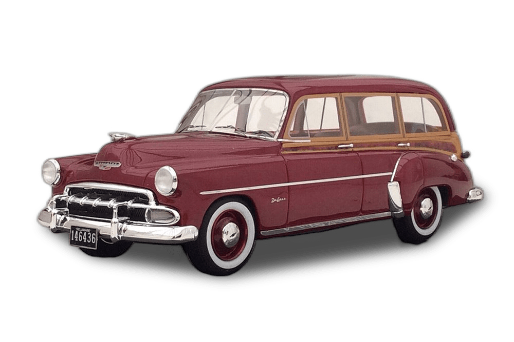CHEVROLET STYLELINE DELUXE STATION WAGON 1952 METALLIC RED/WOOD