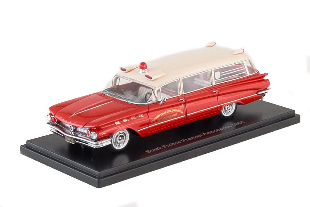 BUICK FLXIBLE PREMIER AMBULANCE 1960 RED/WHITE / BUICK FLXIBLE PREMIER AMBULANCE 1960 КРАСНО-БЕЛЫЙ
