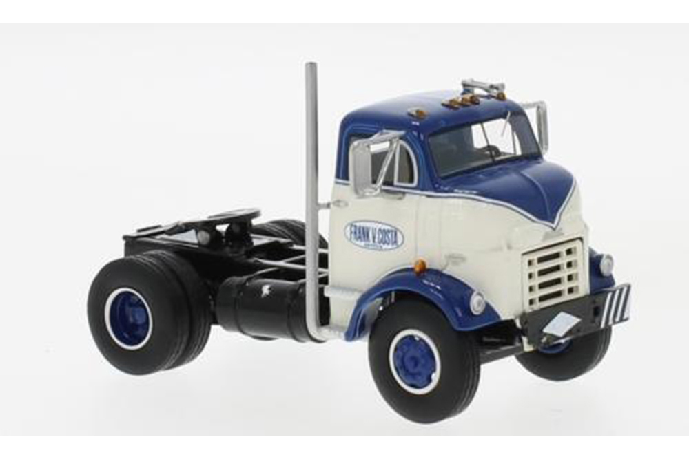 GMC C 950 CANNONBALL 1954 СЕДЕЛЬНЫЙ ТЯГАЧ СИНИЙ С БЕЛЫМ (ДЛИНА МОДЕЛИ 6-10 СМ)