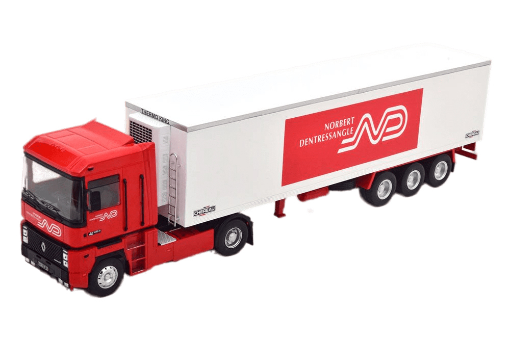 RENAULT MAGNUM WITH TRAILER RED/WHITE / РЕНО МАГНУМ С ПРИЦЕПОМ