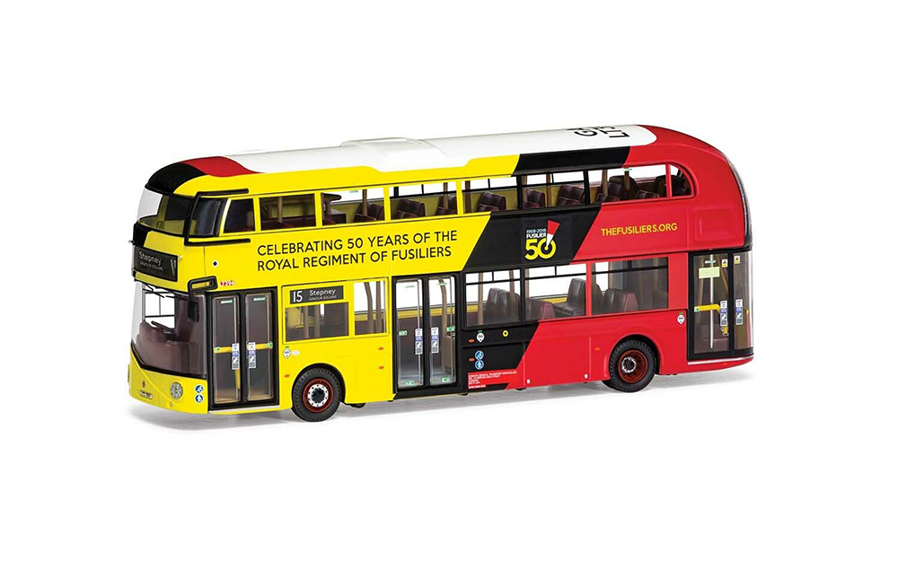 OMNIBUS WRIGHTBUS NEW ROUTEMASTER GOAHEAD LONDON LTZ 1394 ROUTE 15 STEPNEY ARBOUR SQUARE ROYAL FUSILLIER