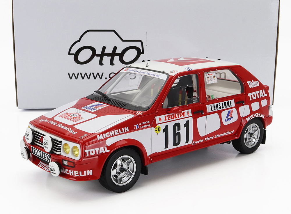 CITROEN VISA 1000 PISTES #161 RALLY MONTECARLO (1987) C.DORCHE - D.BRETON, RED WHITE