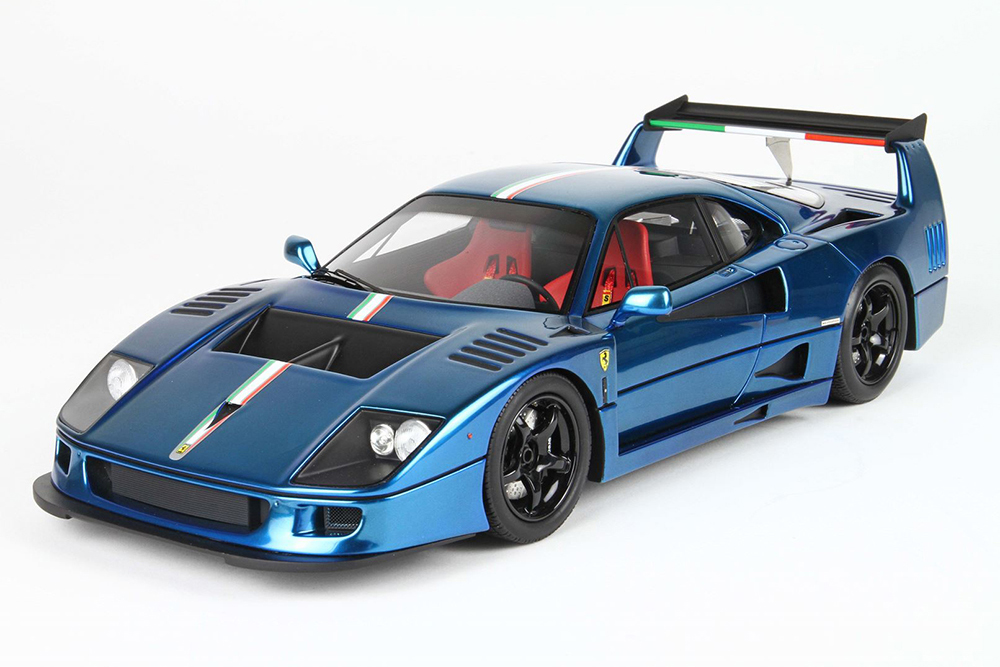 FERRARI F40 LM 1989 CROME LIGHT BLUE LIMITED 80 PCS