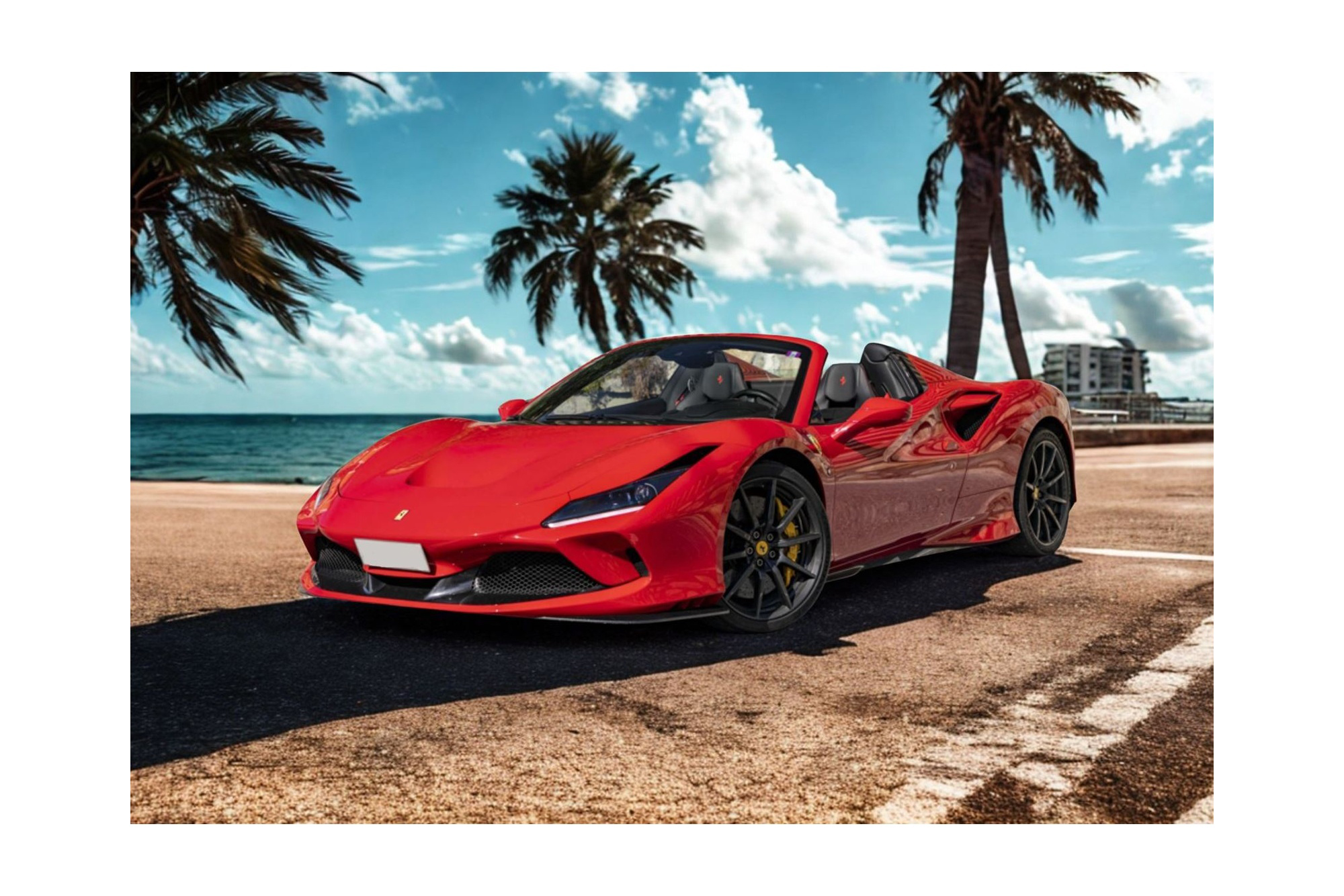 FERRARI F8 TRIBUTO SPIDER ROSSO CORSA YELLOW BRAKES AND GLOSS CARBON WHEELS / ФЕРРАРИ Ф8 ТРИБУТО СПАЙДЕР БРАКЕС ГЛОСС КАРБОН КОЛЕСА 1:18 КРАСНЫЙ