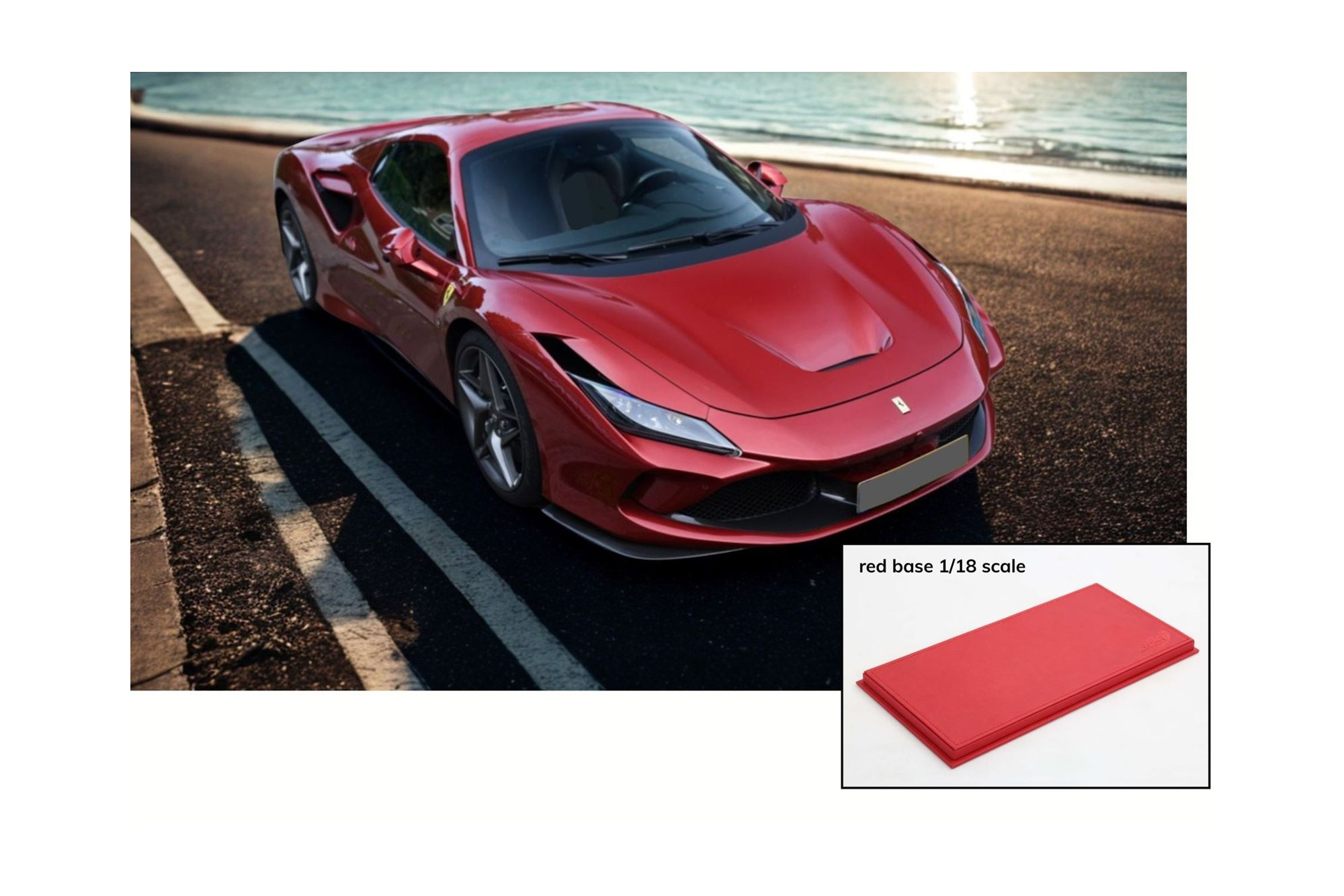 FERRARI F8 TRIBUTO SPIDER - RED BASE ROSSO FUOCO / ФЕРРАРИ Ф8 ТРИБУТО СПАЙДЕР 1:18 КРАСНЫЙ