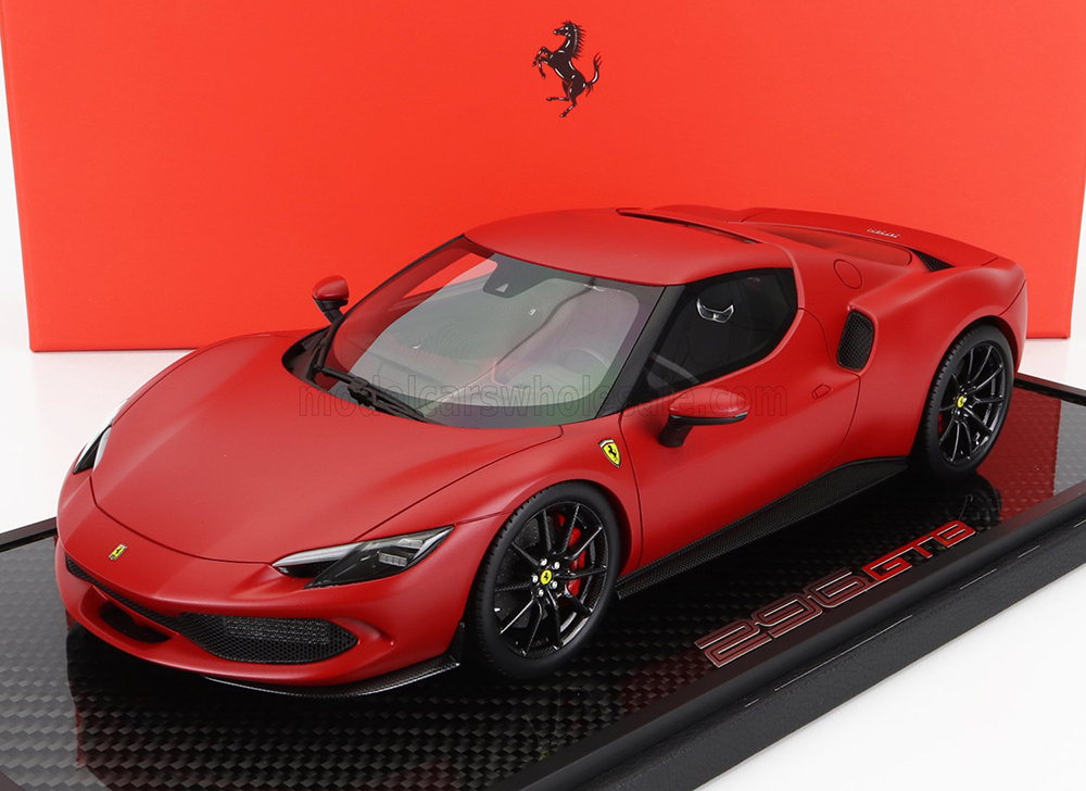 FERRARI 296 GTB HYBRID 830HP V6 (2021) - CON VETRINA - WITH SHOWCASE, ROSSO F1-75 - MATT RED