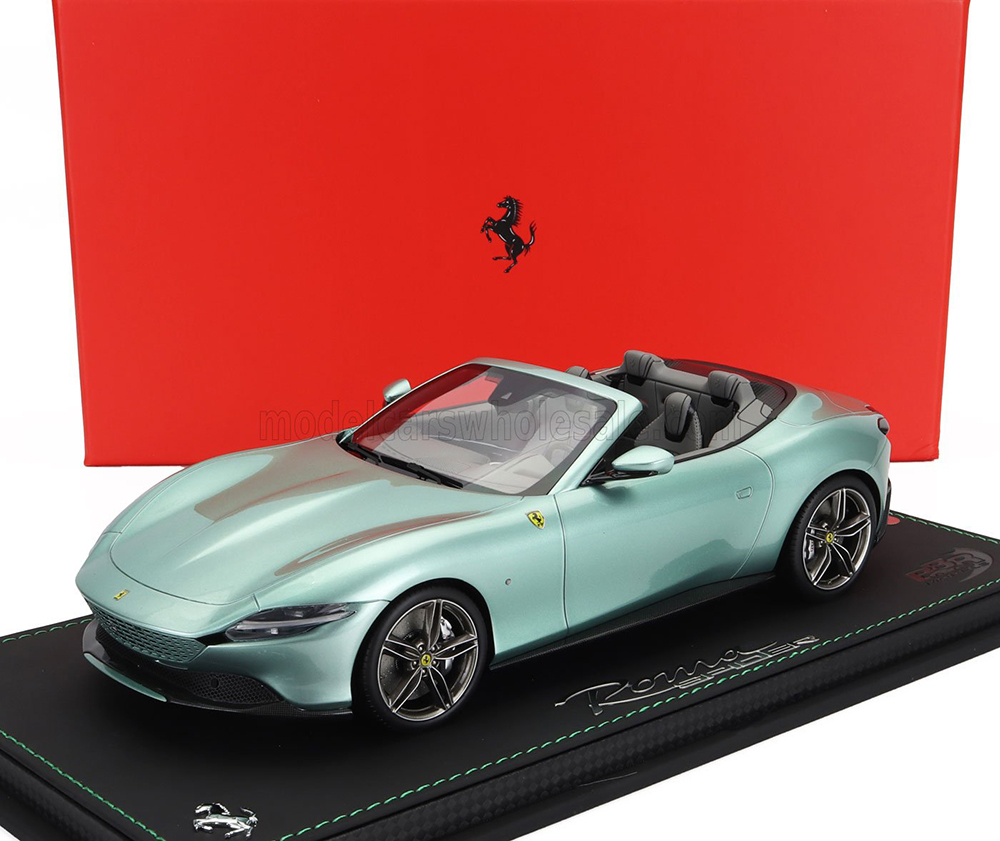 FERRARI ROMA SPIDER OPEN 2020 - CON VETRINA - WITH SHOWCASE, VERDE TEVERE - GREEN MET