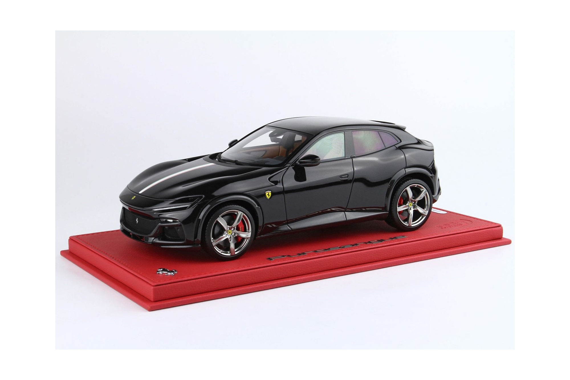 FERRARI PUROSANGUE - PANORAMIC ROOF NERO PUROSANGUE - ITALIAN FLAG - RED BASE / ФЕРРАРИ ПУРОСАНГВЕ 1:18 КРАСНЫЙ