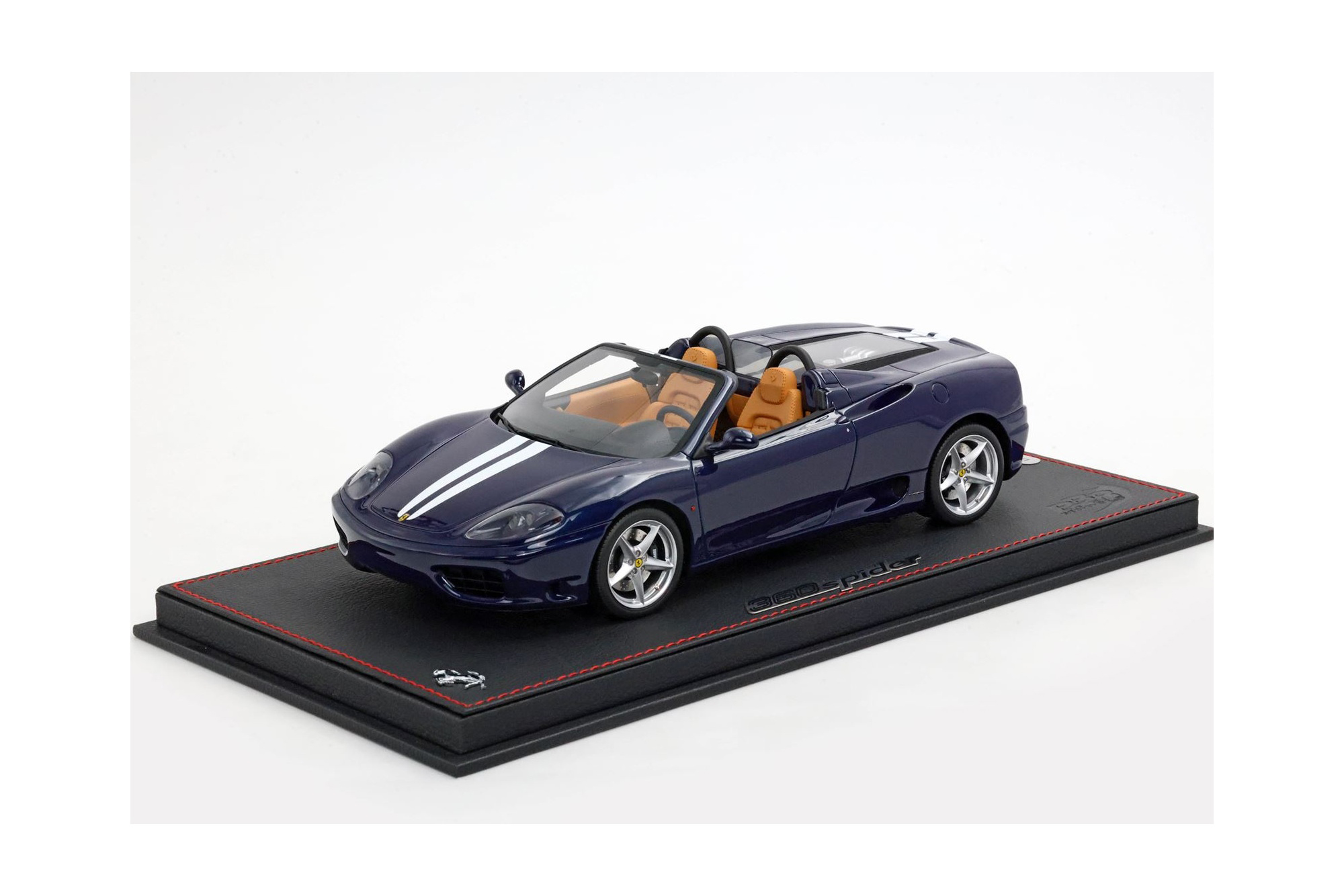 FERRARI 360 MODENA SPIDER AUTOMATIC GEAR BLU LE MANS - BEIGE - WHITE STRIPES / ФЕРРАРИ 360 СПАЙДЕР АВТОМАТ ЛЕ-МАН 1:18 БЕЛЫЙ