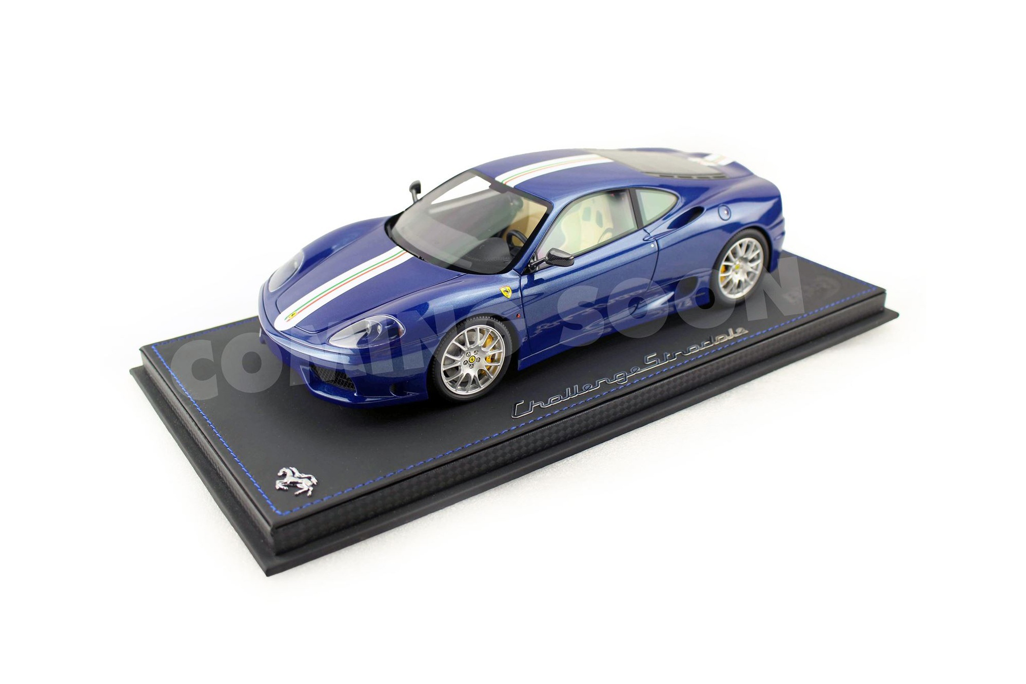 FERRARI 360 CHALLENGE STRADALE BLU TOUR DE FRANCE WITH ITALIAN STRIPE / ФЕРРАРИ 360 КХАЛЛЕНГЕ СТРАДАЛЕ ТУР ДЕ ФРАНС ИТАЛИАН ПОЛОСА 1:18 СИНИЙ