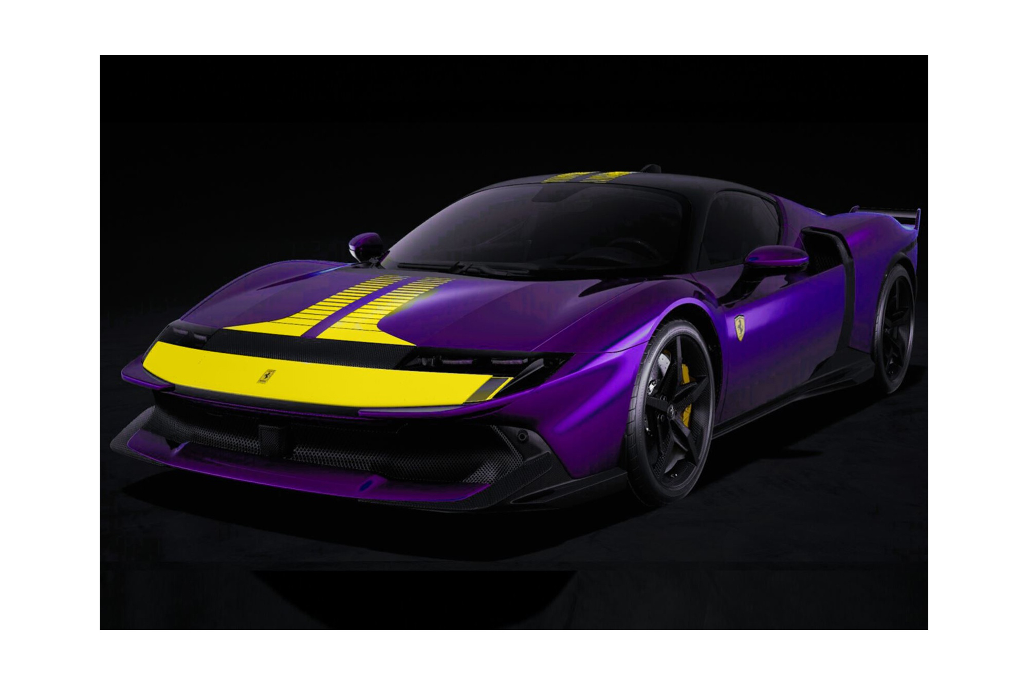 FERRARI 849 TESTAROSSA ASSETTO FIORANO VIOLA HONG KONG WITH YELLOW LIVERY / ФЕРРАРИ 849 ТЕСТАРОССА АССЕТТО ХОНГ КОНГ ЛИВЕРИ 1:18 ЖЕЛТЫЙ