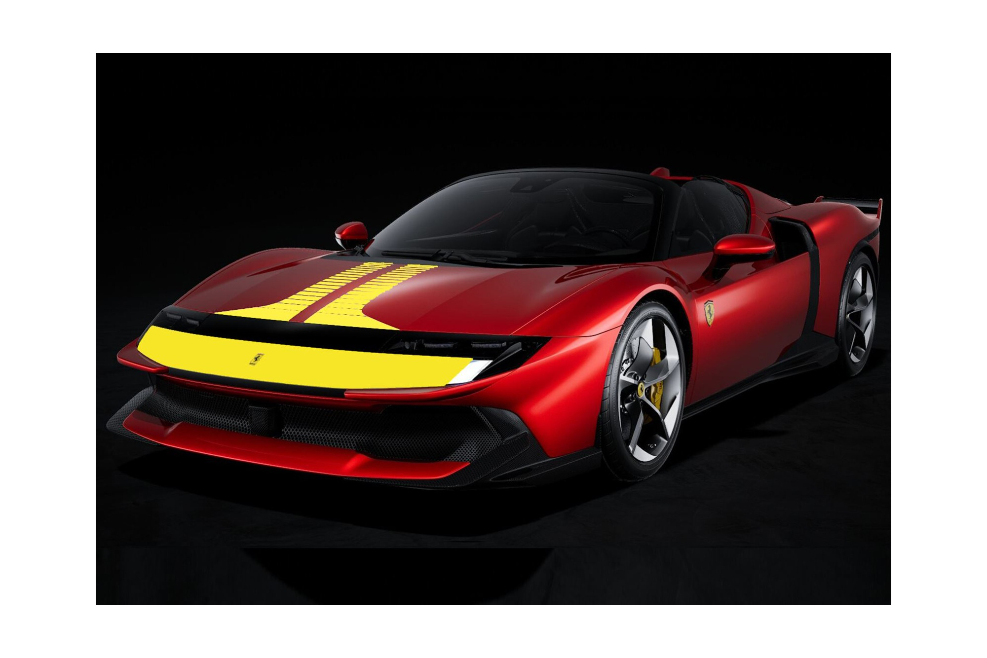 FERRARI 849 TESTAROSSA SPIDER ASSETTO FIORANO ROSSO MAGMA WITH YELLOW LIVERY / ФЕРРАРИ 849 ТЕСТАРОССА СПАЙДЕР АССЕТТО МАГМА ЛИВЕРИ 1:18 КРАСНЫЙ