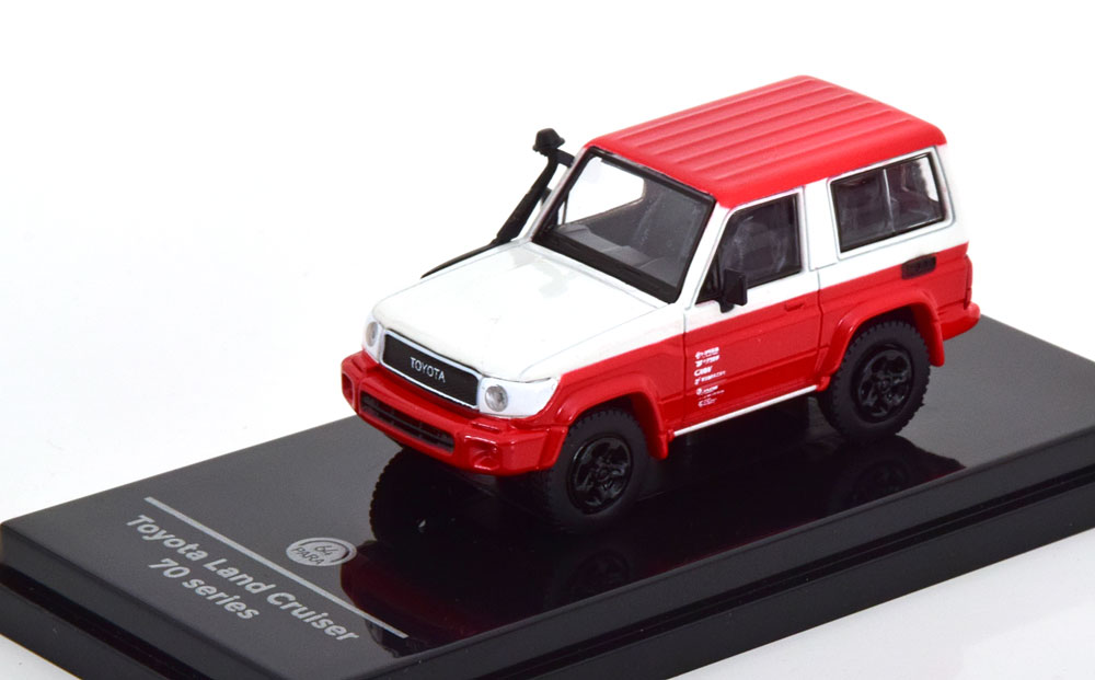 TOYOTA LAND CRUISER 71 2023 RED WHITE (ДЛИНА МОДЕЛИ 6-10 СМ)
