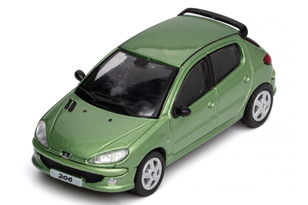 PEUGEOT 206 5-DOOR GREEN / ПЕЖО 5-ДВЕРНЫЙ ЗЕЛЕНЫЙ (ДЛИНА 6 СМ)