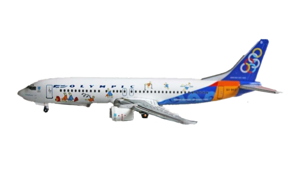 BOEING B 737-484 OLYMPIC AIRWAYS SX-BKD 2004 ATHENS OLYMPICS COLORS LIMITED 600 PSC (ДЛИНА 9,10 СМ)