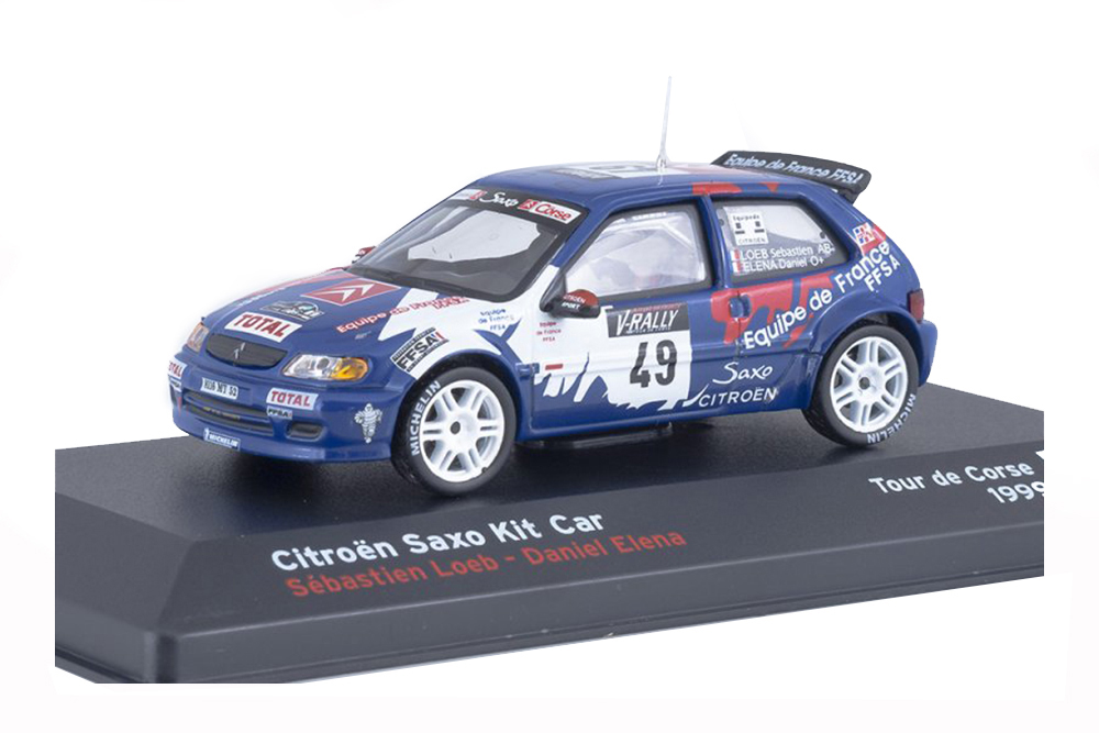 CITROEN SAXO KIT CAR SEBASTIEN LOEB DANIEL ELENA TOUR DE CORSE 1999 BLUE
