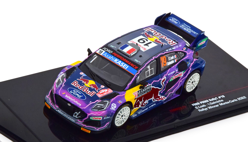 FORD PUMA RALLY1 #19 "RED BULL M-SPORT FORD WRT" LOEB/GALMICHE ПОБЕДИТЕЛЬ RALLY MONTE CARLO 2022