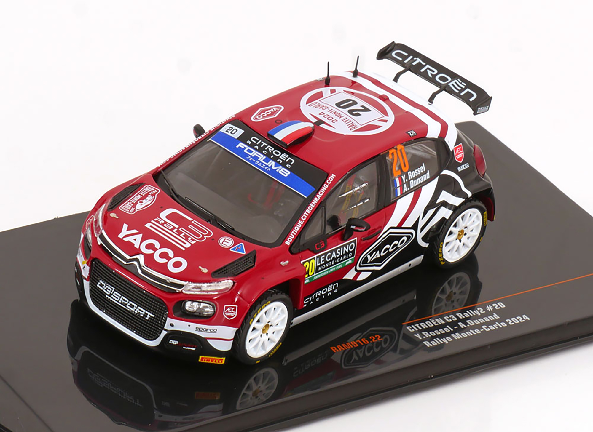 CITROEN C3 RALLY2 NO.20, RALLY MONTE CARLO 2024 ROSSEL / DUNAND / СИТРОЕН C3 RALLY2 20 РАЛЛИ МОНТЕ-КАРЛО РОССЕЛ ДУНАНД