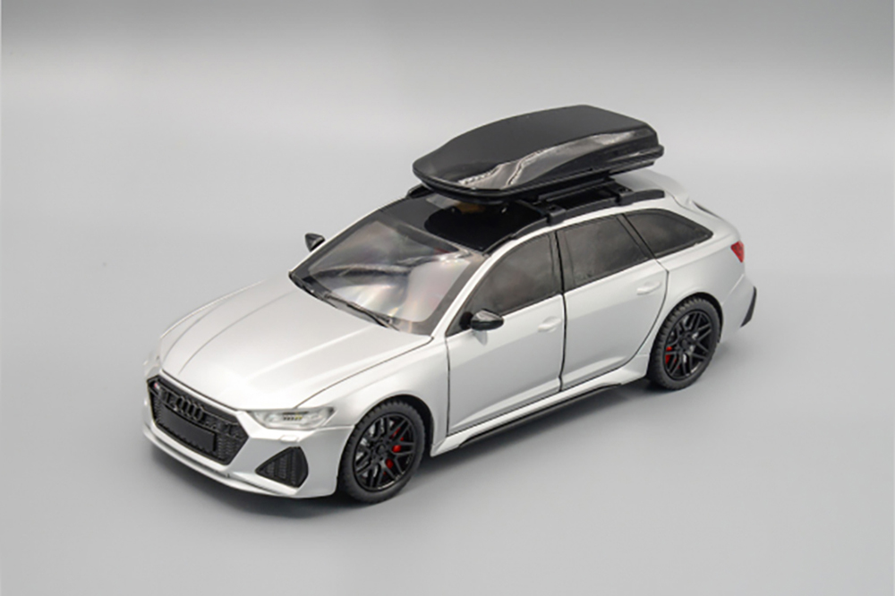 AUDI RS6 С БАГАЖНЫМ БОКСОМ, СЕРЕБРИСТЫЙ, 210Х85 ММ.