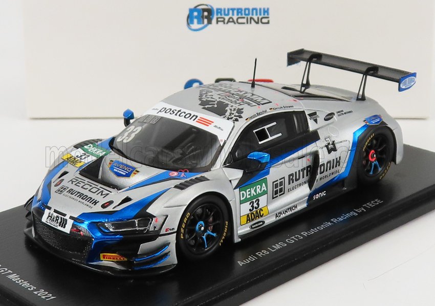 AUDI R8 LMS GT3 TEAM TECE RUTRONIK RACING #33 ADAC GT MASTERS OSCHERSLEBEN (2021) D.MARSCHALL - K.L.SCHRAMM, SILVER BLUE FLUO