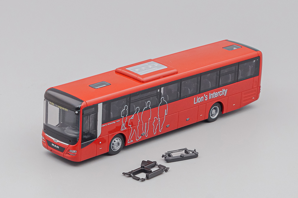 MAN LION'S INTERCITY 2018, RED (ДЛИНА МОДЕЛИ 3-5 СМ)