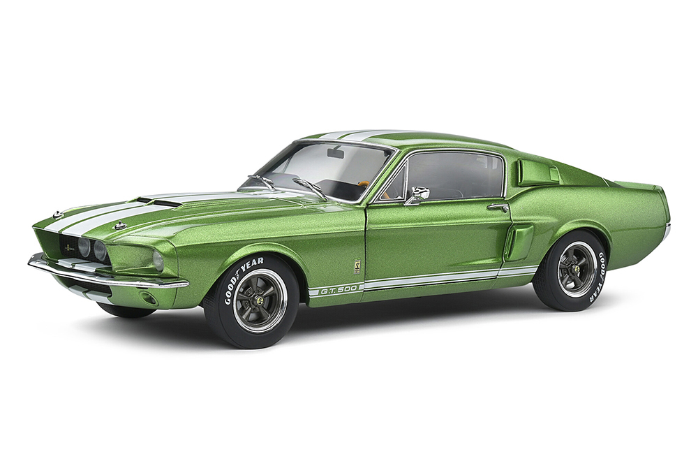 FORD SHELBY MUSTANG GT500 1967 ЗЕЛЕНЫЙ С БЕЛЫМИ ПОЛОСКАМИ