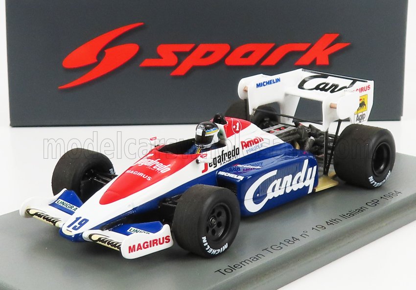 TOLEMAN F1 TG184 N19 ITALY GP (1984) S.JOHANSSON, WHITE BLUE RED