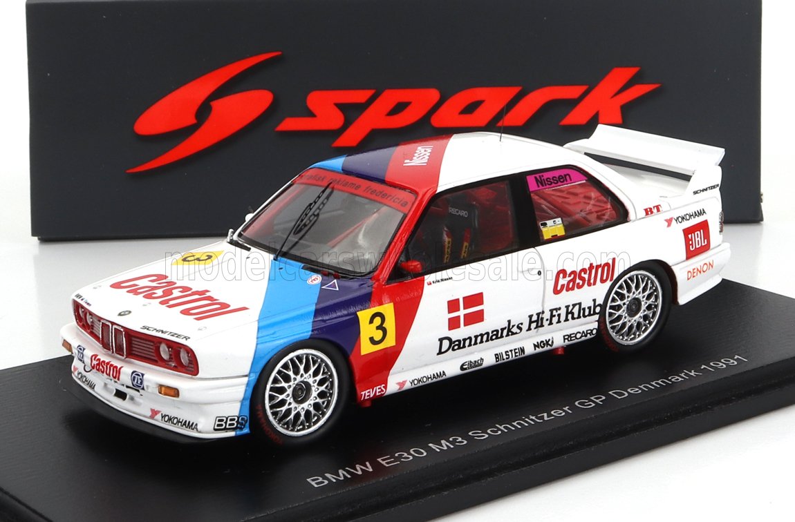 BMW 3-SERIES M3 (E30) TEAM SCHNITZER N3 DENMARK GP (1991) KRIS NISSEN, WHITE BLUE RED