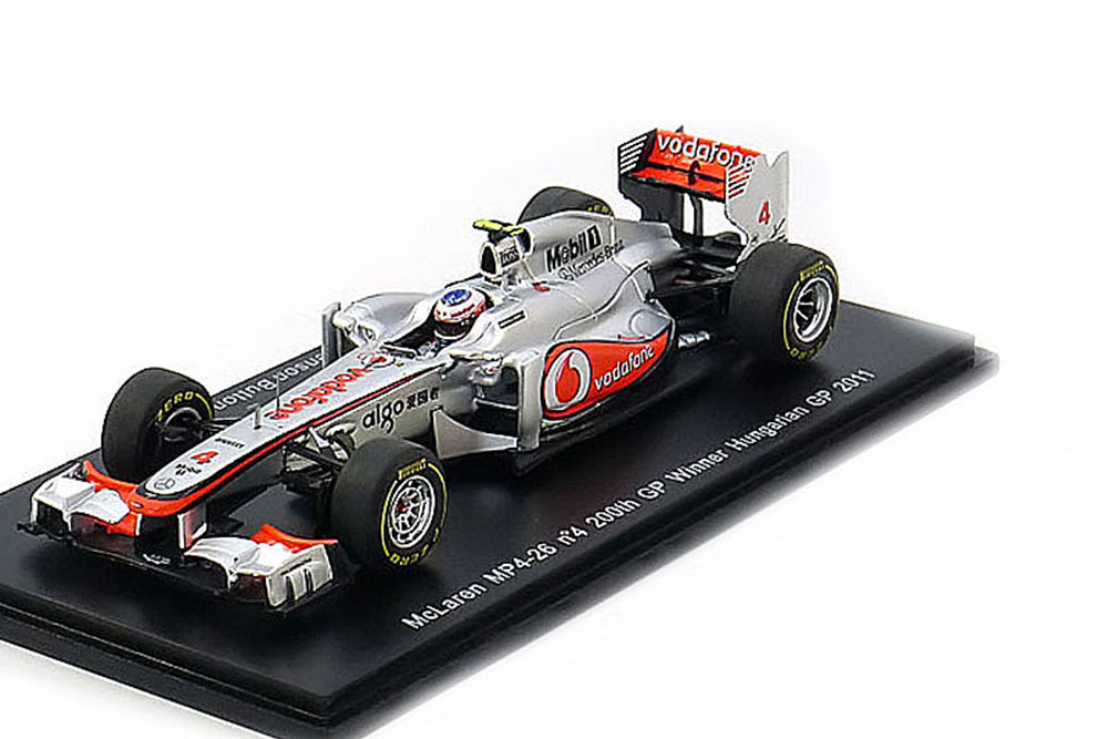 MCLAREN MP4-26 #4 WINNER HUNGARIAN GP 2011 200TH GRAND PRIX JENSON BUTTON
