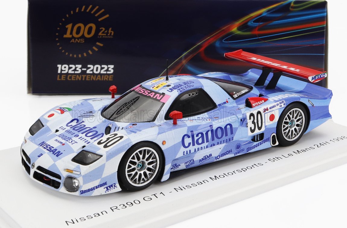 NISSAN R390 GT1 3.5L TURBO TEAM NISSAN MOTORSPORT N30 24H LE MANS (1998) M.KRUMM - J.NIELSEN - F.LAGORCE, LIGHT BLUE WHITE