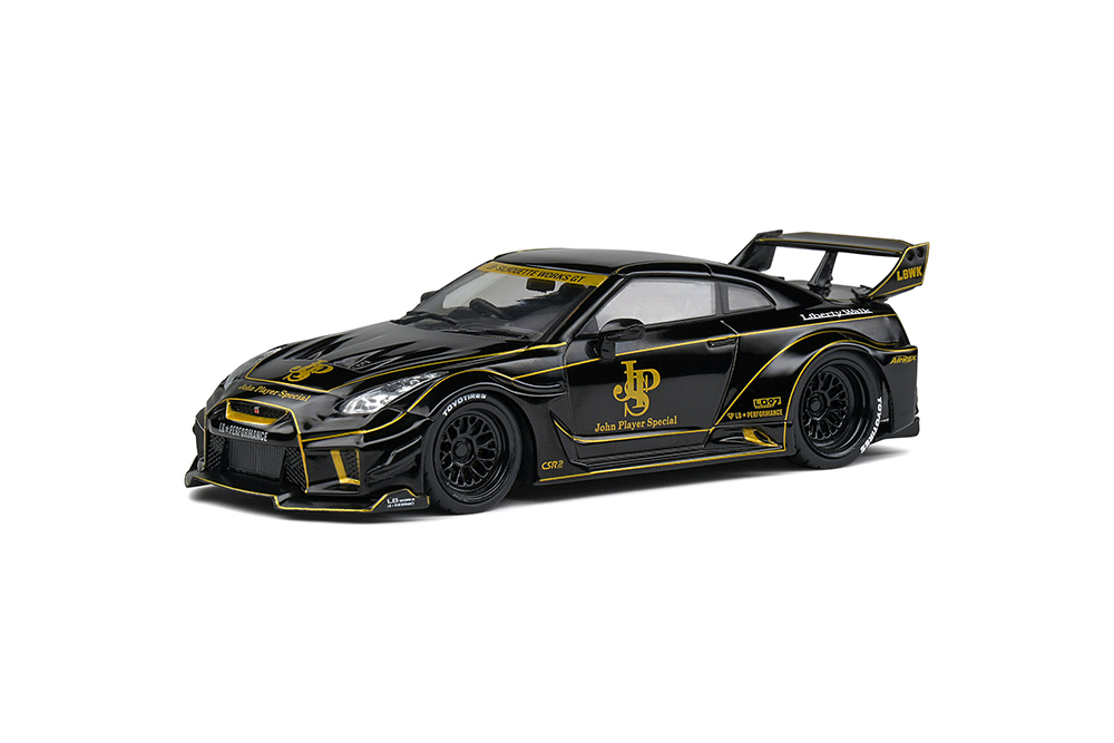 NISSAN GTR-R (R35) С LIBERTY WALK BODY KIT JOHN PLAYER SPECIAL 2016 /  НИССАН ГТ-Р 35 ЧЕРНЫЙ/ЗОЛОТИСТЫЙ**НИССАН НИСАН - Масштабные модели 1:18 -  1:43 - 1:12 - Магазин масштабных моделей МОДЕЛЛИСИМО