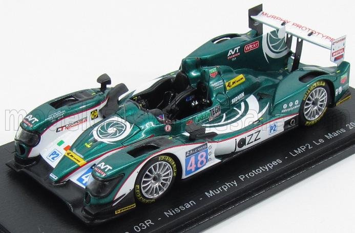 ORECA 03R NISSAN TEAM MURPHY PROTOTYPES N48 LMP2 24H LE MANS (2015) K.CHANDHOK - M.PATTERSON - N.BERTHON, GREEN MET WHITE