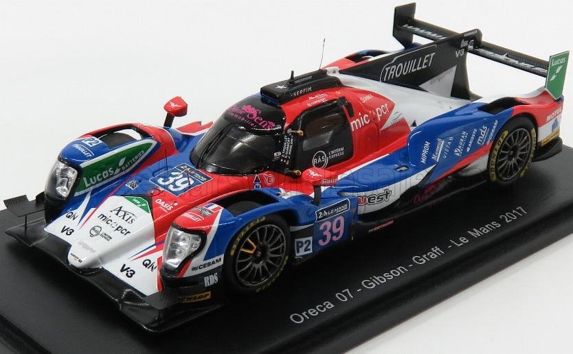 ORECA 07 GIBSON TEAM GRAFF RACING N39 43TH 24H LE MANS (2017) 18TH LMP2 E.GUIBBERT - E.TROUILLET - J.WINSLOW, RED BLUE WHITE