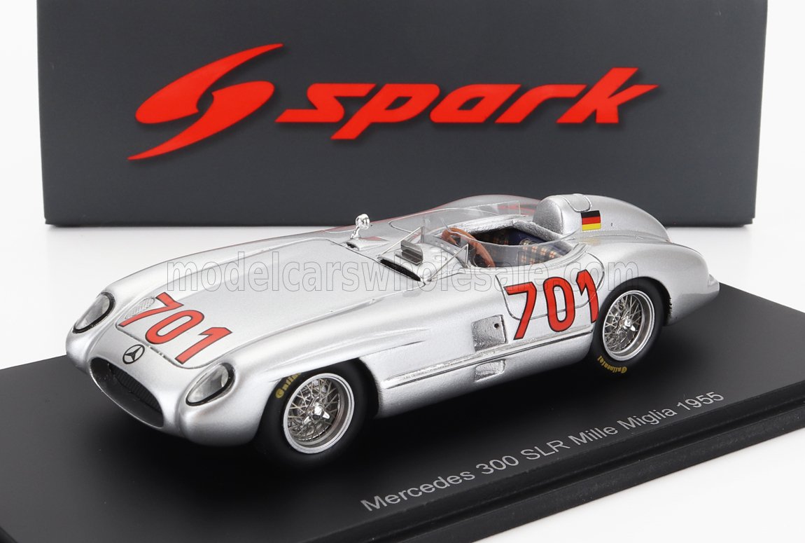 MERCEDES-BENZ 300 SLR 3.0L S8 TEAM DAIMLER-BENZ AG #701 MILLE MIGLIA (1955) K.KLING, SILVER