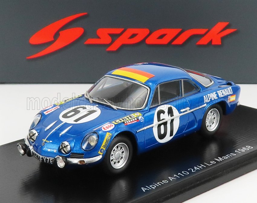 RENAULT A110 ALPINE TEAM ECURIE LEOPARD N61 24H LE MANS (1968) N.NASBAUMER - J.J.BOURDON, BLUE MET