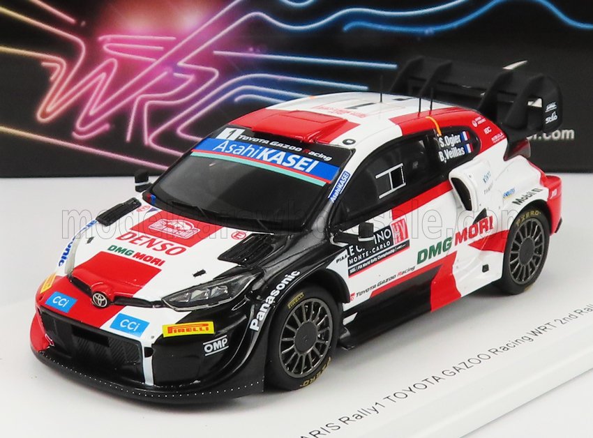 TOYOTA YARIS GR RALLY1 TEAM TOYOTA GAZOO RACING WRT N1 2ND RALLY MONTECARLO (2022) S.OGIER - B.VEILLAS, WHITE RED BLACK
