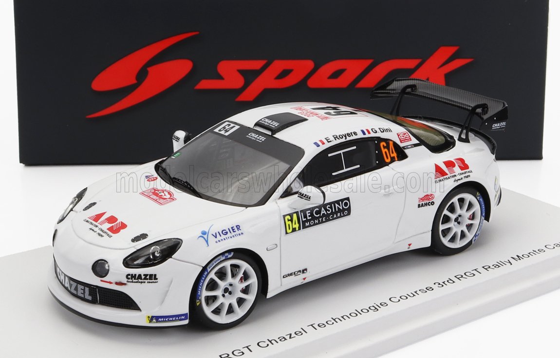 RENAULT ALPINE A110 RALLY RGT TEAM CHAZEL TECHNOLOGIE COURSE #64 3RD RGT RALLY MONTECARLO (2023) E.ROYERE - G.DINI, WHITE