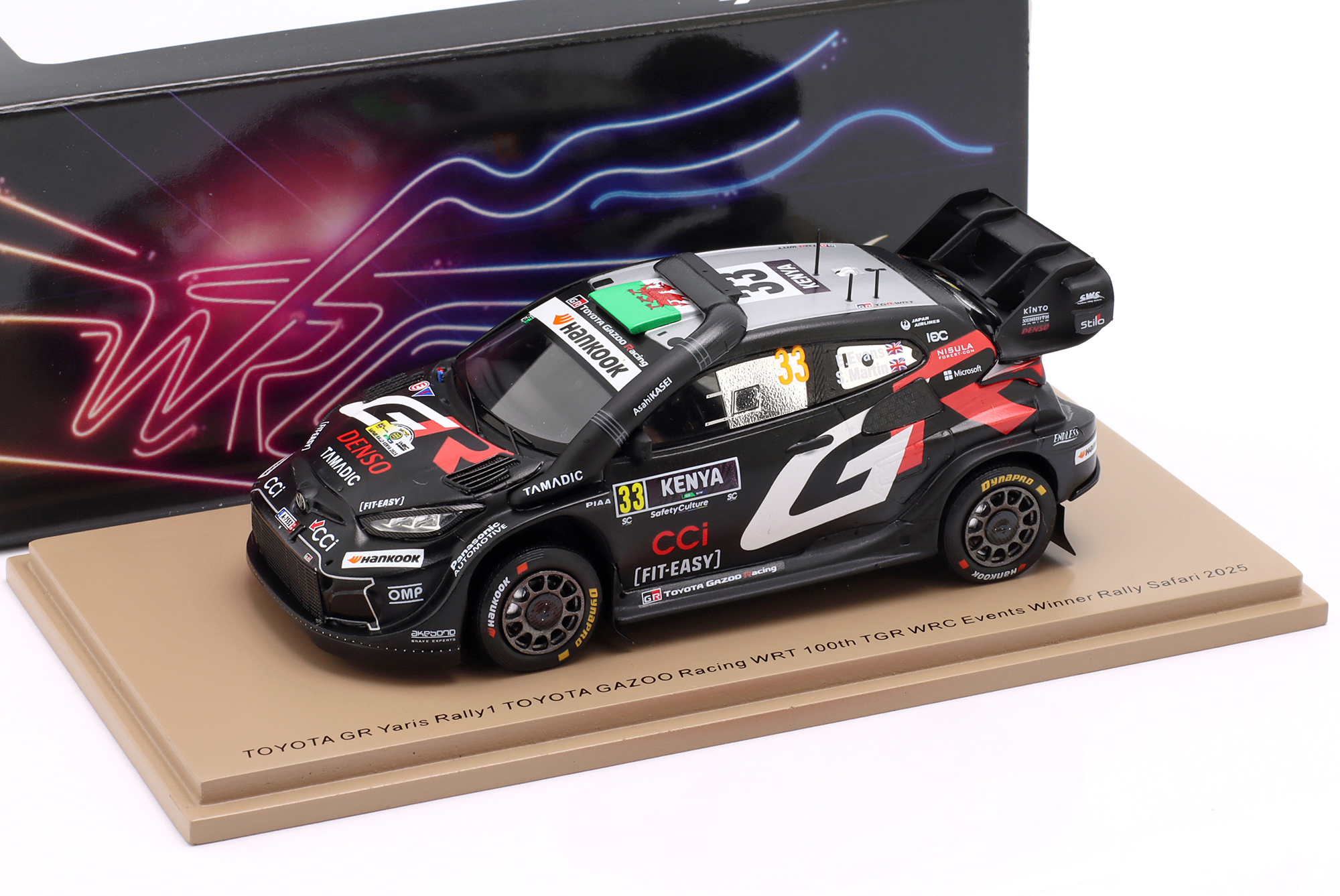 TOYOTA GR YARIS RALLY1 #33 WINNER SAFARI RALLYE 2025 EVANS, SCOTT / ТОЙОТА ГР ЯРИС RALLY1 ПОБЕДИТЕЛЬ САФАРИ РАЛЛИ ЕВАНС СКОТТ