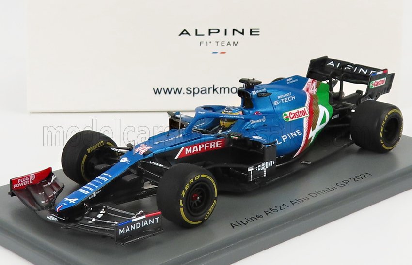 RENAULT F1  A521 RENAULT E-TECH 20B TEAM ALPINE N14 8TH ABU DHABI GP (2021) FERNANDO ALONSO, BLUE MET RED WHITE