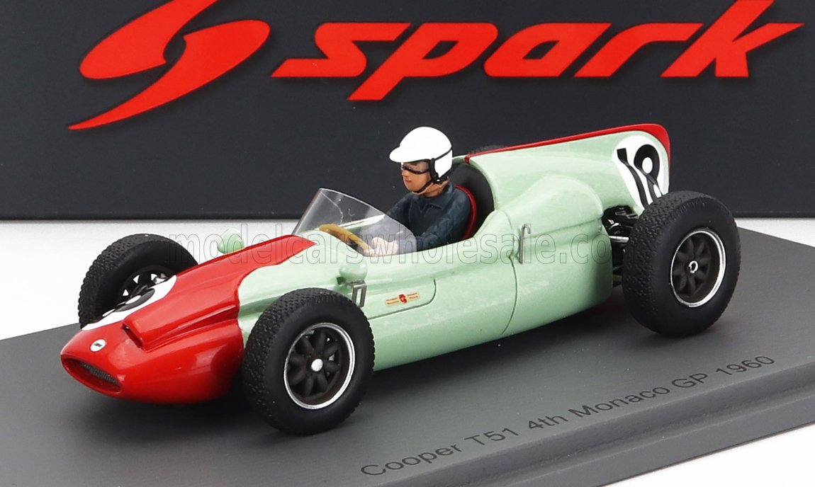 COOPER F1  T51 N 18 4TH MONACO GP (1960) T.BROOKS, GREEN RED