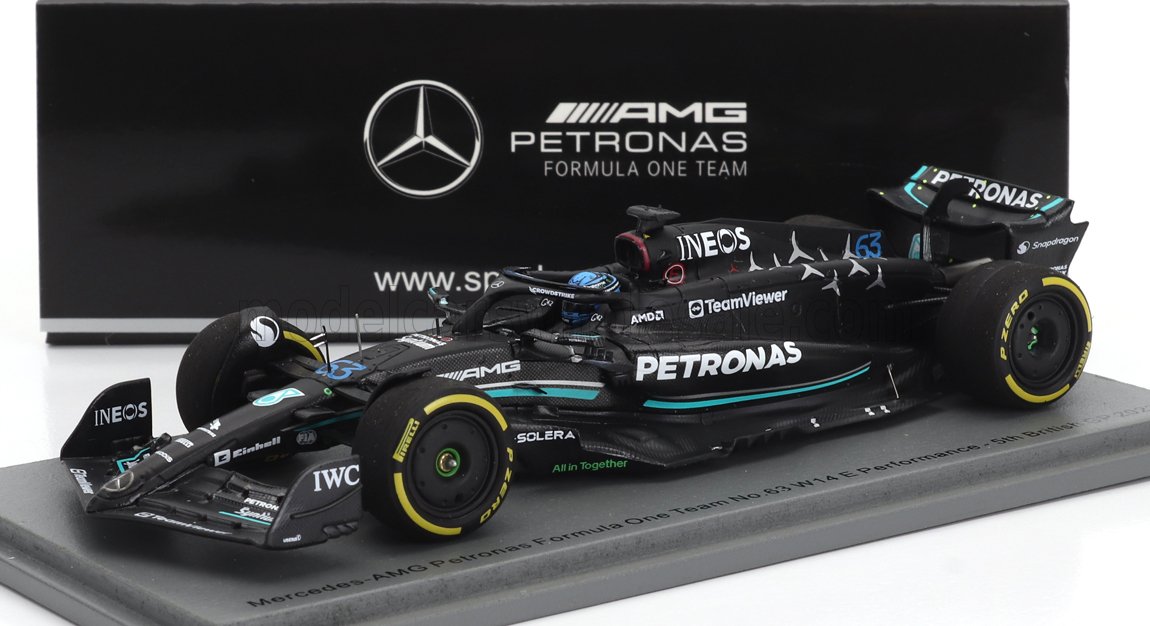 MERCEDES-BENZ GP F1 W14 TEAM MERCEDES-AMG PETRONAS FORMULA ONE #63 5TH BRITISH GP (2023) GEORGE RUSSEL, MATT BLACK