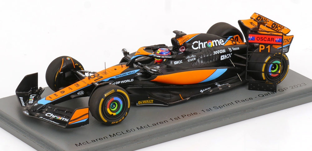 MCLAREN MCL60 1ST POLE POSITION GP QATAR, PIASTRI 2023