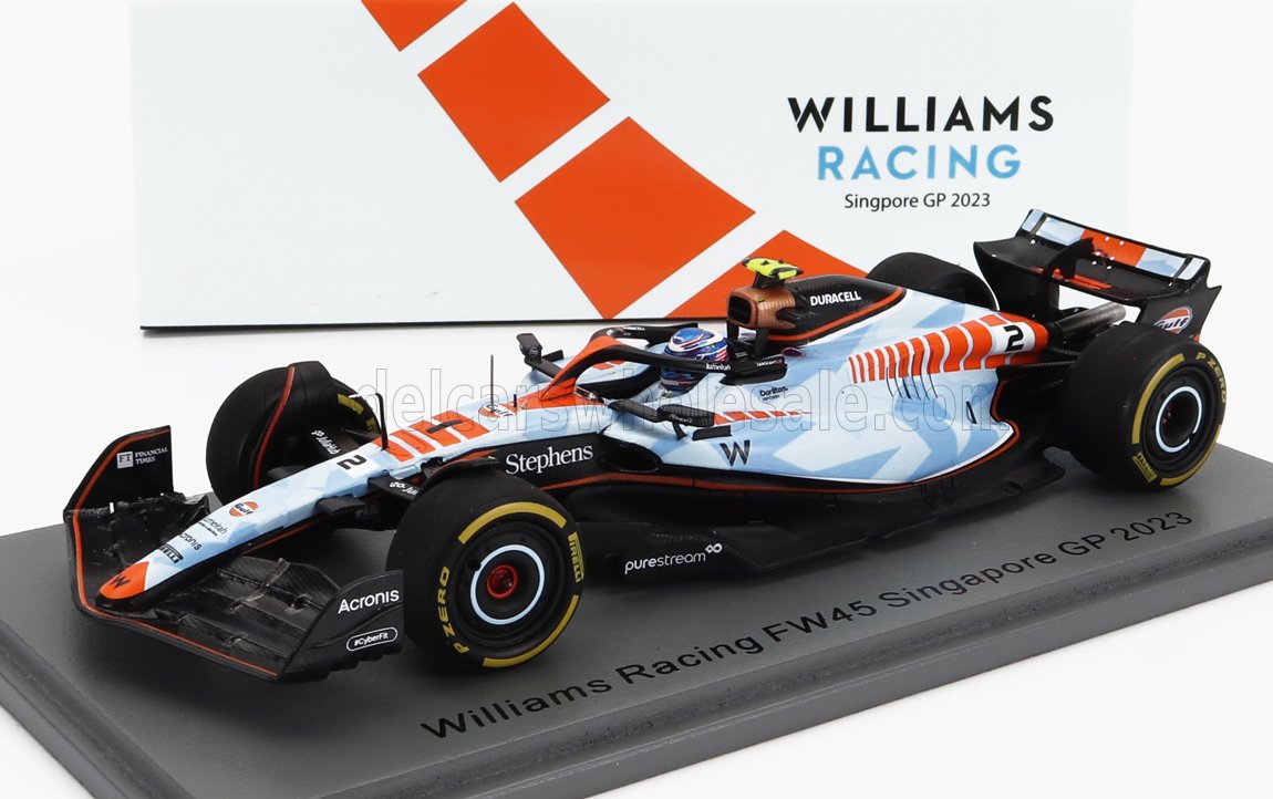 WILLIAMS F1 FW45 TEAM WILLIAMS RACING GULF N2 SINGAPORE GP (2023) LOGAN SARGEANT, LIGH BLUE