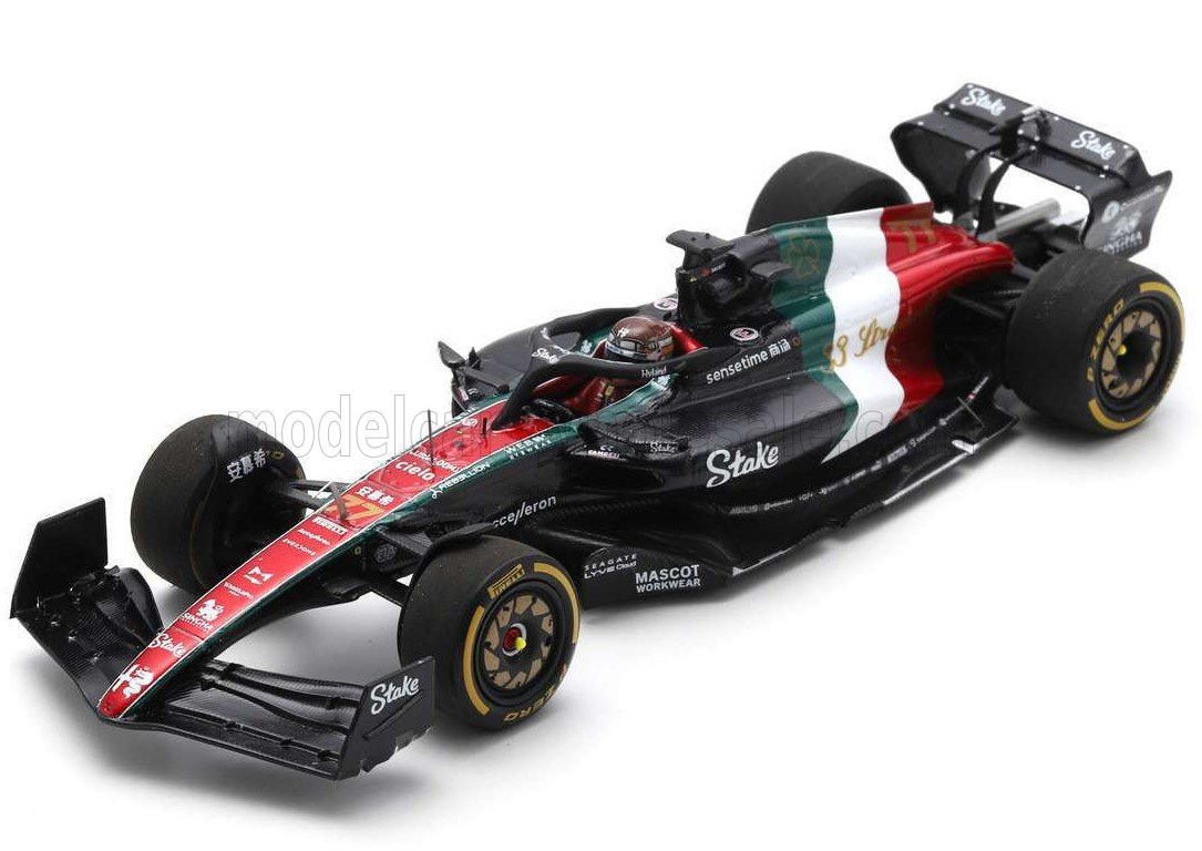 ALFA ROMEO F1 C43 TEAM STAKE N 77 MONZA ITALY GP (2023) VALTTERI BOTTAS, BLACK RED WHITE GREEN