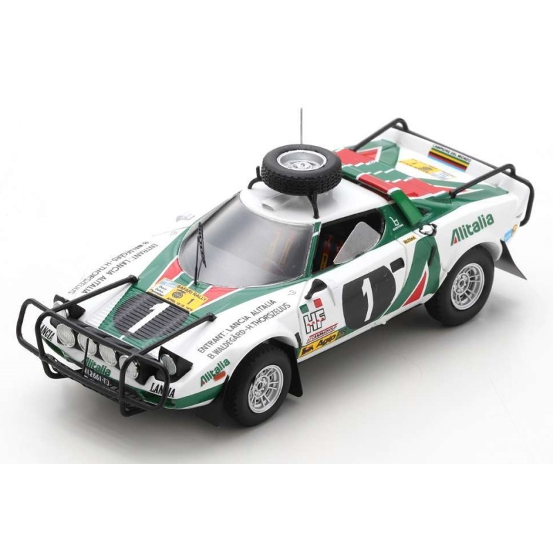 LANCIA STRATOS HF ALITALIA (NIGHT VERSION) #1 RALLY SAFARI (1976) BJORN WALDEGAARD - HANS THORSZELIUS, WHITE GREEN